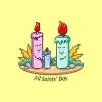 Illustration vector graphic of candle team. Perfect for all sanit day event illustration, or etc.