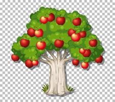 Apple tree on grid background vector