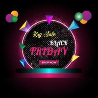 black friday backdrop podium design with halftone and ornament vector