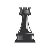 Black and white chess piece rook Royalty Free Vector Image