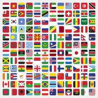 Set of Square country flags in the world vector