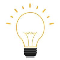 Simple light bulb line icon isolated on background. Idea sign concept vector