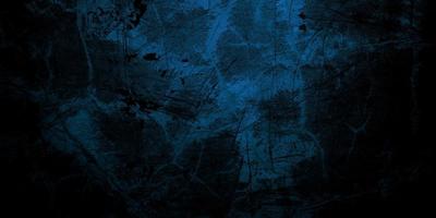 Scary dark blue cracked wall for background photo