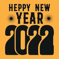 Heppy new year 2022 typography vector illustration