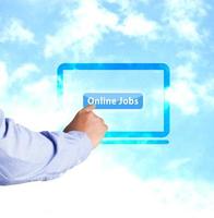 Hand pressing online jobs button photo