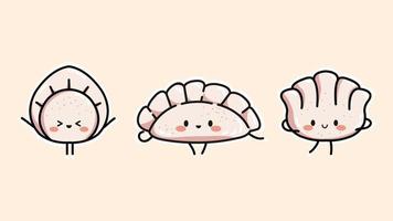 Cute Bundle Of Dumpling Vector Illustration