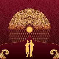 Diseño de fondo de marco decorativo ornamental romántico y mandala, estilo árabe islámico oriental. mandala decorativo de estilo Ramadán. mandala para imprimir vector