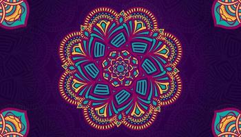 diseño colorido del fondo de la mandala, estilo islámico árabe del este del modelo arabesco. mandala decorativo para imprimir vector