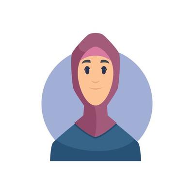 Muslim avatars arabic male female characters front view portraits faces vector east people avatar muslim man woman illustration