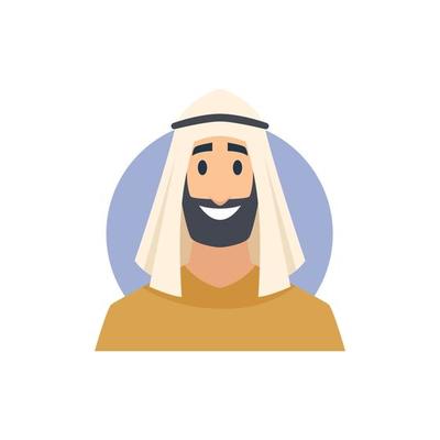 Muslim avatars arabic male female characters front view portraits faces vector east people avatar muslim man woman illustration