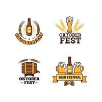 oktoberfest logo festival de la cerveza tradicional emblemas con bebidas alcohólicas fotos pub lager vector