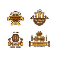 oktoberfest logo festival de la cerveza tradicional emblemas con bebidas alcohólicas fotos pub lager vector