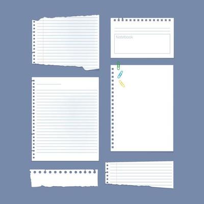 Paper notes copybook linear pages lists notebooks different sizes stripped notes