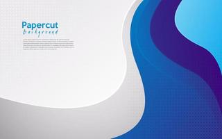 blue modern abstract papercut background vector