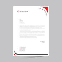 red colored simple letterhead design vector