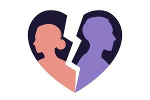 hombre y mujer en una pelea. conflictos entre marido y mujer. desacuerdo, problemas de relación. concepto de divorcio, malentendidos en la familia. vector. plano vector