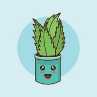 lindo diseño de personaje de planta de interior gratis vector