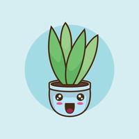 cute houseplant character vector illustration