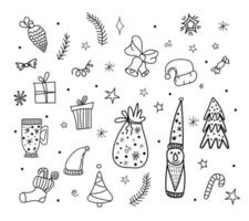 Christmas doodle set vector