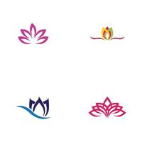 set of beautiful lotus flower vector