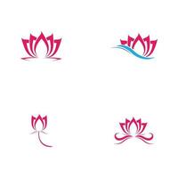 set of beautiful lotus flower vector