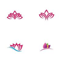 set of beautiful lotus flower vector