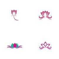 set of beautiful lotus flower vector