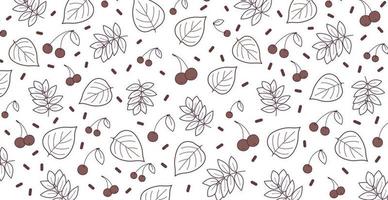 White background with many autumn foliage - Vector