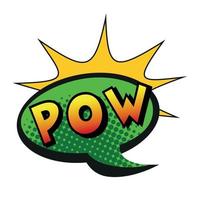 Comic lettering POW on white background - Vector