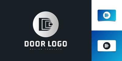 Diseño de logotipo letra d con concepto de puerta. símbolo d para su empresa comercial e identidad corporativa vector