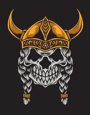 viking skull vector