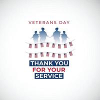 happy veterans day banner template. united states flag vector