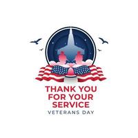 happy veterans day banner template. united states flag vector