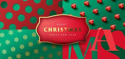 Merry Christmas background packaging design vector