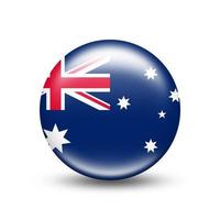 Australia la bandera del país en esfera con sombra foto