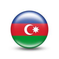 La bandera del país de Azerbaiyán en esfera con sombra foto