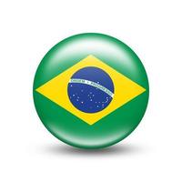 La bandera del país de Brasil en esfera con sombra foto