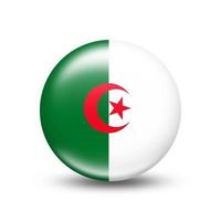 La bandera del país de Argelia en esfera con sombra foto