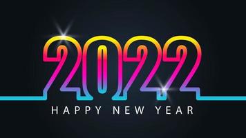 Happy new year 2022 greetings with colorful text vector