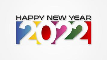 feliz año nuevo 2022 saludos con texto colorido vector