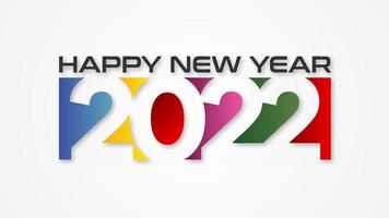 Happy new year 2022 greetings with colorful text vector