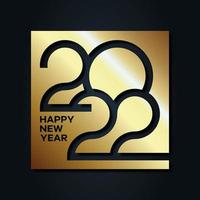 Happy New Year 2022 greeting with golden color vector