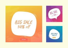 Big Sale up to 50 percent, template design for social media vector