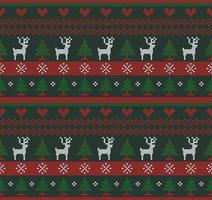 seamless Christmas knitting pattern vector