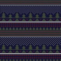 seamless Christmas knitting pattern vector