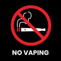 No Vaping Sign Sticker with inscription on isolated background vector
