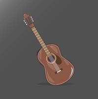 Acoustic guitars isolated on Yellow background. Vector illustration