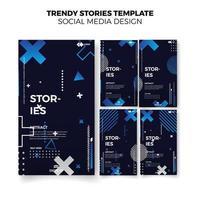 Set of Trendy editable template for social networks stories, vector illustration. Design backgrounds for social media