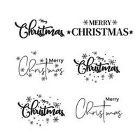 Merry Christmas and Happy New Year lettering template. Greeting card invitation with golden snowflakes. Winter holidays related typographic quote. Vector vintage illustration.