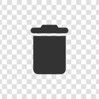 Trash bin. Vector isolated icons. Black vector trash dusbin sign icon isolated elements.